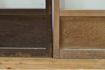 アンティーク建具　大正ロマンな雰囲気を盛り上げる幅狭ガラス戸4枚セット(引き戸、建具)(R-074399)