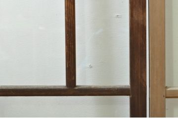 アンティーク建具　大正ロマンな雰囲気を盛り上げる幅狭ガラス戸4枚セット(引き戸、建具)(R-074399)