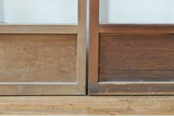アンティーク建具　大正ロマンな雰囲気を盛り上げる幅狭ガラス戸4枚セット(引き戸、建具)(R-074399)