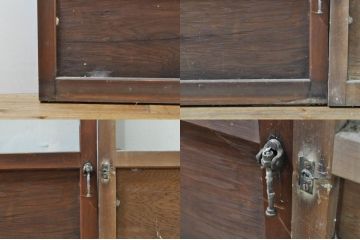 アンティーク建具　大正ロマンな雰囲気を盛り上げる幅狭ガラス戸4枚セット(引き戸、建具)(R-074399)