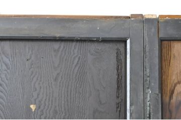 アンティーク建具　鏡板欅(ケヤキ)材　古民家インテリアにもおすすめな障子帯戸2枚セット(引き戸、板戸、格子帯戸、障子戸)(R-074400)
