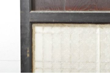アンティーク建具　鏡板欅(ケヤキ)材　古民家インテリアにもおすすめな障子帯戸2枚セット(引き戸、板戸、格子帯戸、障子戸)(R-074400)