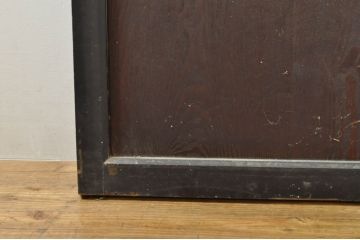 アンティーク建具　鏡板欅(ケヤキ)材　古民家インテリアにもおすすめな障子帯戸2枚セット(引き戸、板戸、格子帯戸、障子戸)(R-074400)