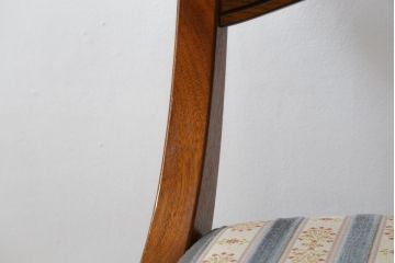 中古　美品　DREXEL HERITAGE(ドレクセルヘリテイジ)　ESPERANTO(エスペラント)　美しい曲線を描く木製フレームが目を惹くキャスター付きチェア(サイドチェア、ダイニングチェア、ワークチェア、椅子、イス)(定価約20万円)(R-074401)