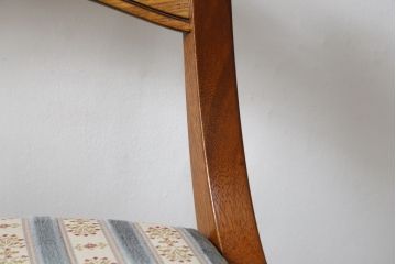 中古　美品　DREXEL HERITAGE(ドレクセルヘリテイジ)　ESPERANTO(エスペラント)　美しい曲線を描く木製フレームが目を惹くキャスター付きチェア(サイドチェア、ダイニングチェア、ワークチェア、椅子、イス)(定価約20万円)(R-074401)