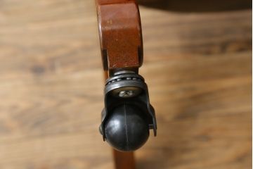 中古　美品　DREXEL HERITAGE(ドレクセルヘリテイジ)　ESPERANTO(エスペラント)　美しい曲線を描く木製フレームが目を惹くキャスター付きチェア(サイドチェア、ダイニングチェア、ワークチェア、椅子、イス)(定価約20万円)(R-074401)