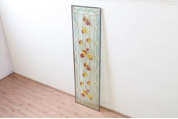 未使用品　木の実(きのみ)　デットストック品のステンドグラス(建具、ドア、窓、照明、衝い立て、衝立、つい立て)(定価約17万3千円)(R-074407)