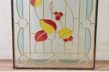 未使用品　木の実(きのみ)　デットストック品のステンドグラス(建具、ドア、窓、照明、衝い立て、衝立、つい立て)(定価約17万3千円)(R-074407)
