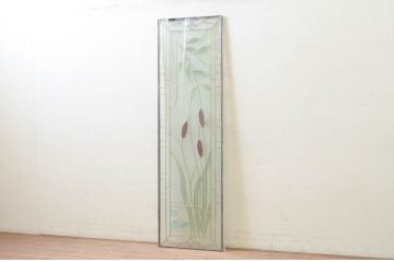 未使用品　水辺の風景(みずべのふうけい)　デットストック品のステンドグラス(建具、ドア、窓、照明、衝い立て、衝立、つい立て)(定価約17万3千円)(R-074408)