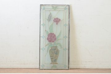 未使用品　生花(いけばな)　デットストック品のステンドグラス(建具、ドア、窓、照明、衝い立て、衝立、つい立て)(定価約12万円)(R-074410)