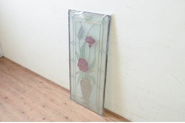 未使用品　生花(いけばな)　デットストック品のステンドグラス(建具、ドア、窓、照明、衝い立て、衝立、つい立て)(定価約12万円)(R-074410)
