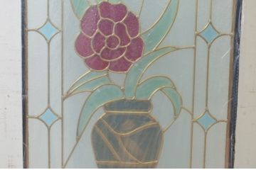 未使用品　生花(いけばな)　デットストック品のステンドグラス(建具、ドア、窓、照明、衝い立て、衝立、つい立て)(定価約12万円)(R-074410)