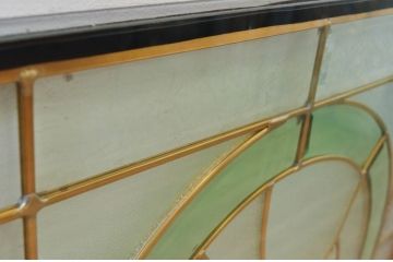 未使用品　湖の菖蒲(みずうみのあやめ)　デットストック品のステンドグラス(建具、ドア、窓、照明、衝い立て、衝立、つい立て)(定価約10万8千円)(R-074418)