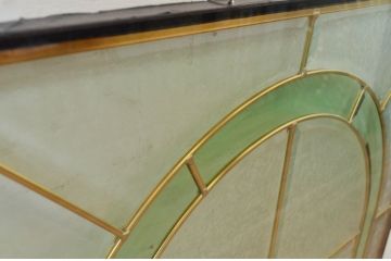 未使用品　王冠(おうかん)　デットストック品のステンドグラス(建具、ドア、窓、照明、衝い立て、衝立、つい立て)(定価約10万4千円)(R-074419)