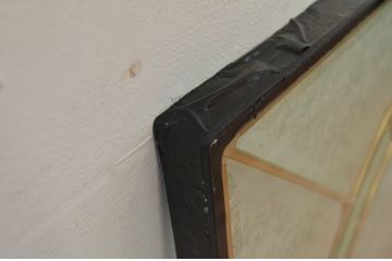 未使用品　王冠(おうかん)　デットストック品のステンドグラス(建具、ドア、窓、照明、衝い立て、衝立、つい立て)(定価約10万4千円)(R-074419)