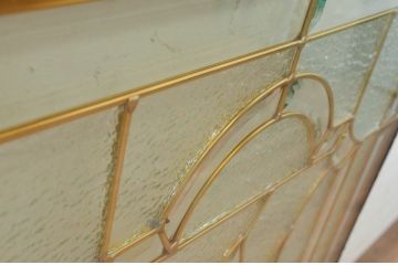 未使用品　水仙(すいせん)　デットストック品のステンドグラス(建具、ドア、窓、照明、衝い立て、衝立、つい立て)(定価約10万4千円)(R-074421)