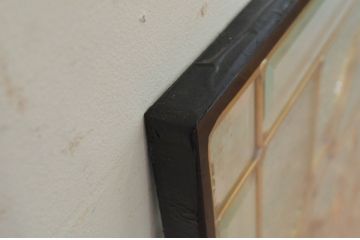 未使用品　水仙(すいせん)　デットストック品のステンドグラス(建具、ドア、窓、照明、衝い立て、衝立、つい立て)(定価約10万4千円)(R-074421)