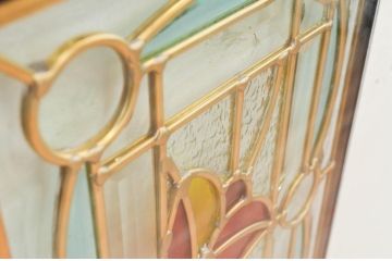 未使用品　木の実(きのみ)　デットストック品のステンドグラス(建具、ドア、窓、照明、衝い立て、衝立、つい立て)(定価約9万6千円)(R-074422)