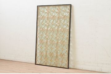 未使用品　風車(かざぐるま)　デットストック品のステンドグラス(建具、ドア、窓、照明、衝い立て、衝立、つい立て)(定価約12万円)(R-074424)