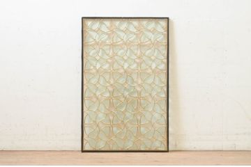 未使用品　風車(かざぐるま)　デットストック品のステンドグラス(建具、ドア、窓、照明、衝い立て、衝立、つい立て)(定価約12万円)(R-074424)