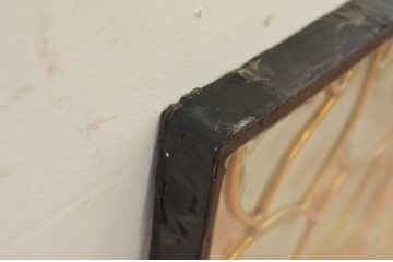 未使用品　風車(かざぐるま)　デットストック品のステンドグラス(建具、ドア、窓、照明、衝い立て、衝立、つい立て)(定価約12万円)(R-074424)