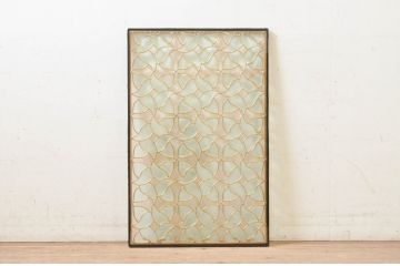 未使用品　風車(かざぐるま)　デットストック品のステンドグラス(建具、ドア、窓、照明、衝い立て、衝立、つい立て)(定価約12万円)(R-074424)
