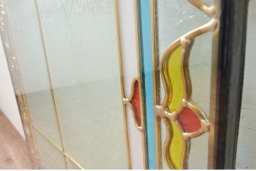 未使用品　楽園(らくえん)　デットストック品のステンドグラス(建具、ドア、窓、照明、衝い立て、衝立、つい立て)(定価約12万円)(R-074425)