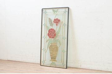 未使用品　生花(いけばな)　デットストック品のステンドグラス(建具、ドア、窓、照明、衝い立て、衝立、つい立て)(定価約10万8千円)(R-074426)