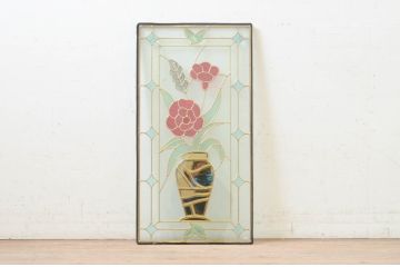 未使用品　生花(いけばな)　デットストック品のステンドグラス(建具、ドア、窓、照明、衝い立て、衝立、つい立て)(定価約10万8千円)(R-074426)