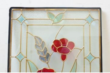 未使用品　生花(いけばな)　デットストック品のステンドグラス(建具、ドア、窓、照明、衝い立て、衝立、つい立て)(定価約10万8千円)(R-074426)