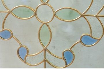未使用品　万華鏡(まんげきょう)　デットストック品のステンドグラス(建具、ドア、窓、照明、衝い立て、衝立、つい立て)(定価約10万4千円)(R-074428)