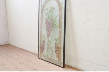 未使用品　山葡萄(やまぶどう)　デットストック品のステンドグラス(建具、ドア、窓、照明、衝い立て、衝立、つい立て)(定価約12万円)(R-074430)