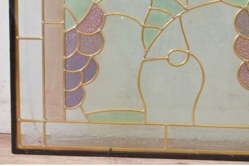 未使用品　山葡萄(やまぶどう)　デットストック品のステンドグラス(建具、ドア、窓、照明、衝い立て、衝立、つい立て)(定価約12万円)(R-074430)