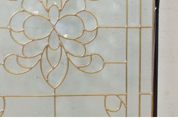 未使用品　花の滴(はなのしずく)　デットストック品のステンドグラス(建具、ドア、窓、照明、衝い立て、衝立、つい立て)(定価約9万6千円)(R-074431)