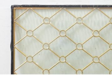 未使用品　菱格子(ヒシクロス)　デットストック品のステンドグラス(建具、ドア、窓、照明、衝い立て、衝立、つい立て)(定価約12万円)(R-074432)