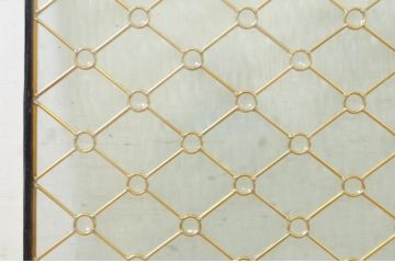 未使用品　菱格子(ヒシクロス)　デットストック品のステンドグラス(建具、ドア、窓、照明、衝い立て、衝立、つい立て)(定価約12万円)(R-074432)
