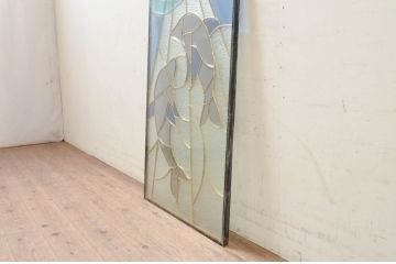 未使用品　二匹の海豚(にひきのいるか)　デットストック品のステンドグラス(建具、ドア、窓、照明、衝い立て、衝立、つい立て)(定価約10万4千円)(R-074433)