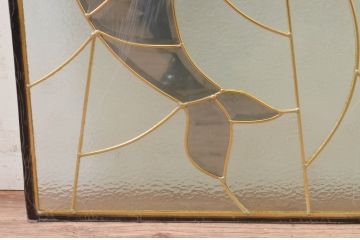未使用品　二匹の海豚(にひきのいるか)　デットストック品のステンドグラス(建具、ドア、窓、照明、衝い立て、衝立、つい立て)(定価約10万4千円)(R-074433)