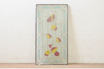 未使用品　木の実(きのみ)　デットストック品のステンドグラス(建具、ドア、窓、照明、衝い立て、衝立、つい立て)(定価約10万8千円)(R-074437)