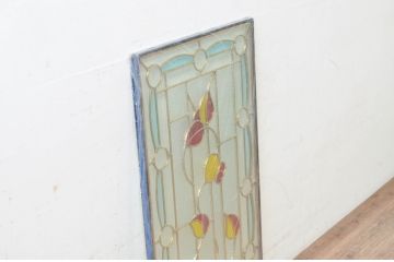 未使用品　木の実(きのみ)　デットストック品のステンドグラス(建具、ドア、窓、照明、衝い立て、衝立、つい立て)(定価約10万8千円)(R-074437)