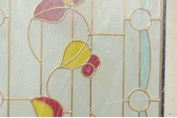 未使用品　木の実(きのみ)　デットストック品のステンドグラス(建具、ドア、窓、照明、衝い立て、衝立、つい立て)(定価約10万8千円)(R-074437)