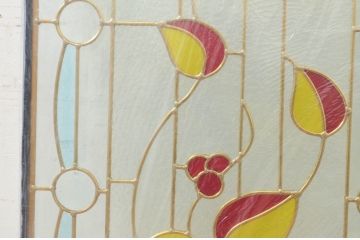 未使用品　木の実(きのみ)　デットストック品のステンドグラス(建具、ドア、窓、照明、衝い立て、衝立、つい立て)(定価約10万8千円)(R-074437)