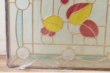 未使用品　木の実(きのみ)　デットストック品のステンドグラス(建具、ドア、窓、照明、衝い立て、衝立、つい立て)(定価約10万8千円)(R-074437)