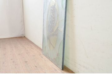未使用品　幸福の梟(こうふくのふくろう)　デットストック品のステンドグラス(建具、ドア、窓、照明、衝い立て、衝立、つい立て)(定価約15万円)(R-074438)