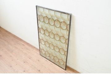未使用品　二重丸(にじゅうまる)　デットストック品のステンドグラス(建具、ドア、窓、照明、衝い立て、衝立、つい立て)(定価約12万円)(R-074439)