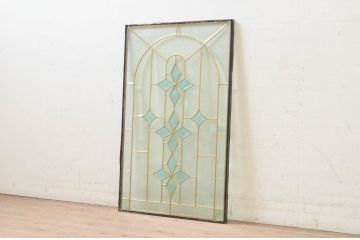 未使用品　青ダイヤ(あおダイヤ)　デットストック品のステンドグラス(建具、ドア、窓、照明、衝い立て、衝立、つい立て)(定価約9万6千円)(R-074445)
