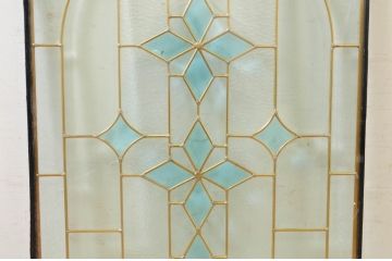 未使用品　青ダイヤ(あおダイヤ)　デットストック品のステンドグラス(建具、ドア、窓、照明、衝い立て、衝立、つい立て)(定価約9万6千円)(R-074445)
