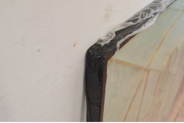 未使用品　青ダイヤ(あおダイヤ)　デットストック品のステンドグラス(建具、ドア、窓、照明、衝い立て、衝立、つい立て)(定価約9万6千円)(R-074445)