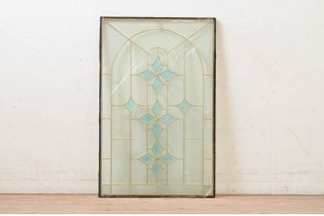 未使用品　青ダイヤ(あおダイヤ)　デットストック品のステンドグラス(建具、ドア、窓、照明、衝い立て、衝立、つい立て)(定価約9万6千円)(R-074445)