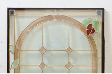 未使用品　薔薇の園(ばらのその)　デットストック品のステンドグラス(建具、ドア、窓、照明、衝い立て、衝立、つい立て)(定価約12万円)(R-074446)
